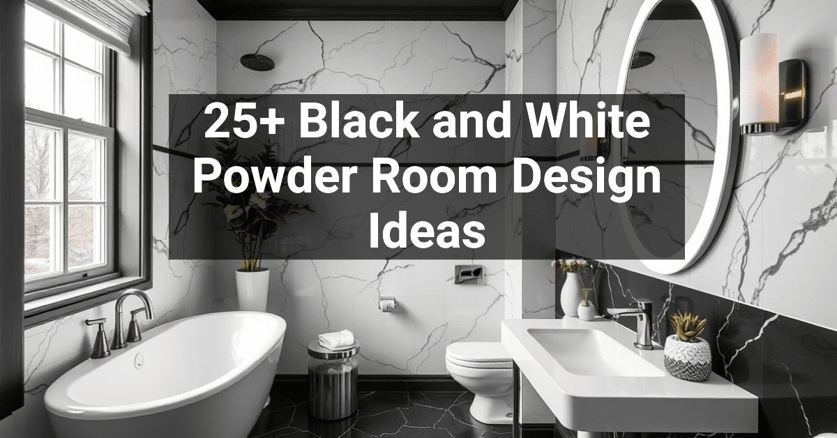 25+ Black and White Powder Room Design Ideas – Engineers and Architects ...