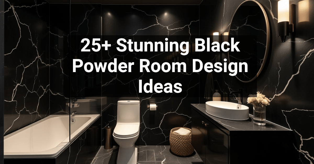 25+ Stunning Black Powder Room Design Ideas – Engineers and Architects ...