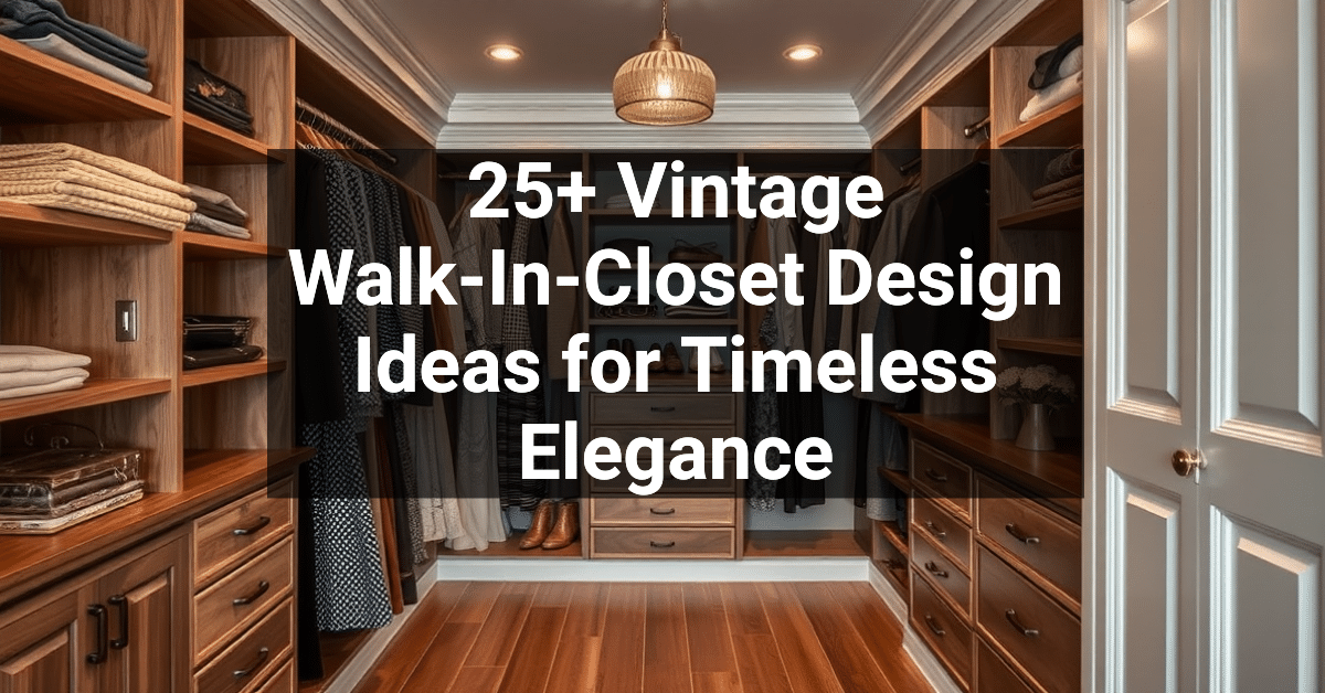 25+ Vintage Walk-In-Closet Design Ideas for Timeless Elegance ...