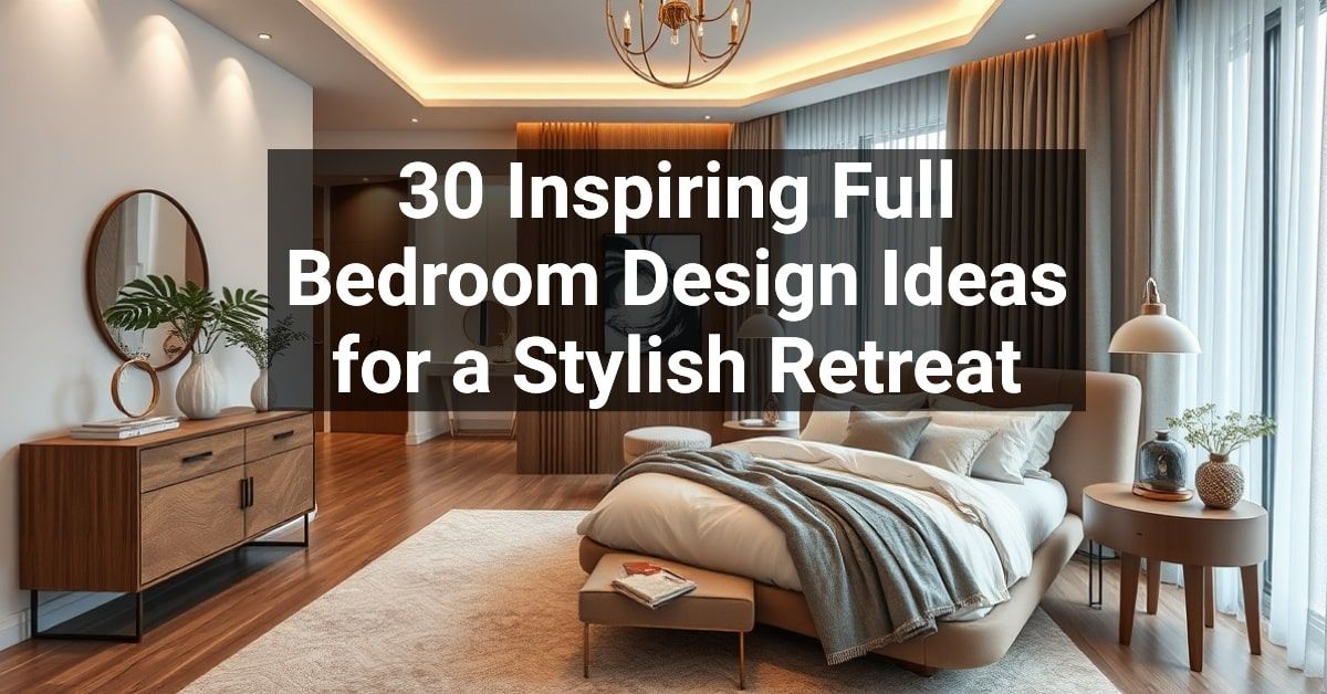 30+ Inspiring Full Bedroom Design Ideas for a Stylish Retreat ...